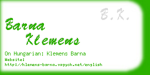 barna klemens business card